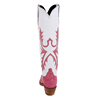 Ladies 17" Pink Ostrich White Kidskin Old Nugget Cowboy Boot