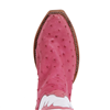 Ladies 17" Pink Ostrich White Kidskin Old Nugget Cowboy Boot