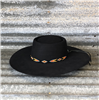 BLACK ELKO/FLAT WITH HANDBEADED BAND
