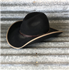 BLACK DISTRESSED LOW GUS/BELLY CURL WITH KHAKI BOUND EDGE 