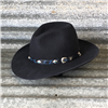 BOSS 3/4 CURL 3.5" BLACK WITH BLUE GATOR HATBAND W/ 9 TQ STONES AND SS DIAMONDS
