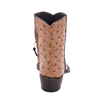 Ladies Brandy Full Quill Ostrich Short Boots