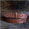 1 1/2" BURNS TOOLED MATTI FLORAL CHOCOLATE BELT