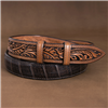 Chocolate Caiman Tooled Billets 1 1/4" Belt