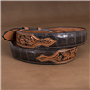 Chocolate Caiman Tooled Billets 1 1/4" Belt