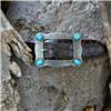 Hart Turquoise Stone Crosshatch Buckle