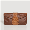 SMALL TAN SANDRA CROCODILE HANDBAG