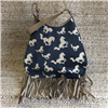 GUNMETAL FRINGED HOBO GIDDYUP HANDBAG