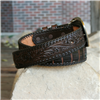 Brown Alligator Belly with Tooled Billets and Lacing 1 1/2" 