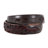 Chocolate Alligator with Tooled Billets 1 1/2" Belt