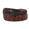 Liver Chestnut Alligator Tooled Billets 1 1/2" Belt
