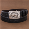 Mesa Bison Western Buckle with Saw Tooth Border