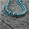 Turquoise and Silver 2 Strand Necklace