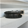 Black Matte Alligator Tapered Belt