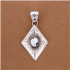  DIAMOND SHAPED PENDANT W/WHITE BUFFALO  STONE