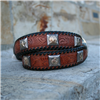 Sterling Silver Concho and Tooled Sequence Belt