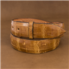Sunset Trails Honey Gloss Caiman Tail Leather Belt
