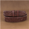 Sunset Trails Mahogany Hand Tooled Floral Leather Belt
