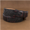 Black Cherry Caiman with Tooled Billets 1 1/2" Belt