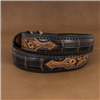 Chocolate Alligator Tooled Billets and Lacing 1 1/2" Belt