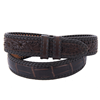 Chocolate Alligator Lacing and Tooled Billets 1 1/2" Belt