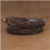 Nicotine Caiman with Tooled Billets 1 1/2" Belt