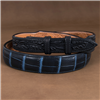 Navy Two Tone Alligator Tooled Billets Tapered Belt