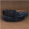 Navy Two Tone Alligator Tooled Billets Tapered Belt