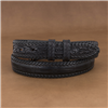 Black American Alligator Hand Tooled Lace 1 1/4" Belt