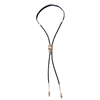 JJ Arrowhead Black Braided Bolo w/ 14K Bison