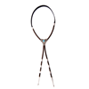 Large Bolo Black Heavy Matte Turquoise Stone 3 Figures Black and Brown