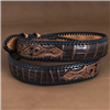 Chocolate Alligator Brown Billets Black Lacing 1 1/4" Belt