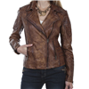 LADIES BROWN SANDED LEATHER JACKET