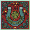 Lucky Horseshoe Red Cotton/Silk Bandana