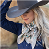Squash Blossomed Long Tall Bone Silk Scarf