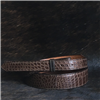 TAPERED CHOCLATE ALLIGATOR BELT/STITCHED