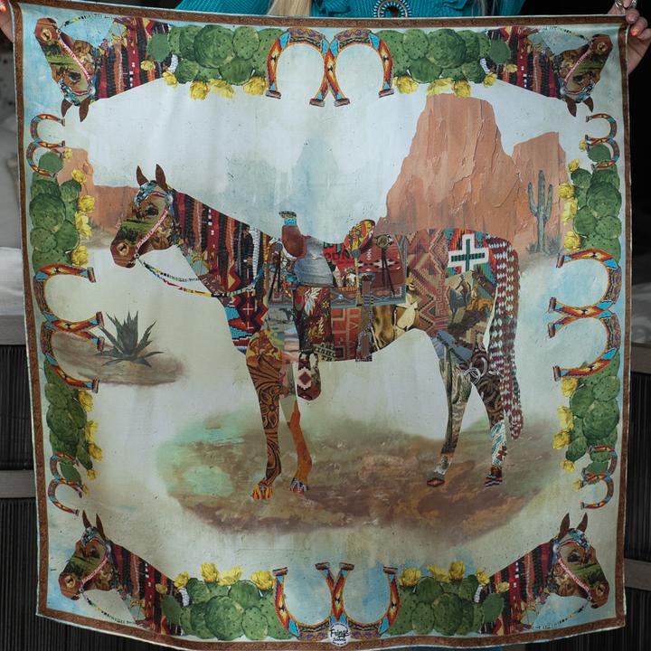 Haute Horse Long Tall 100% 12 MM Satin Silk Scarf