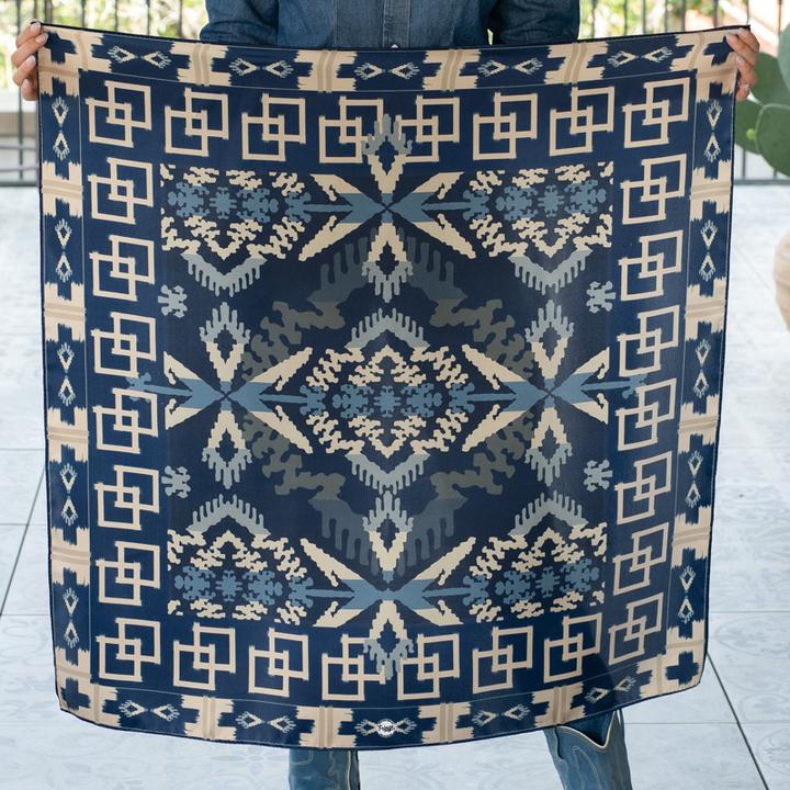 Willow Navy Long Tall 100% 12 MM Satin Silk Scarf