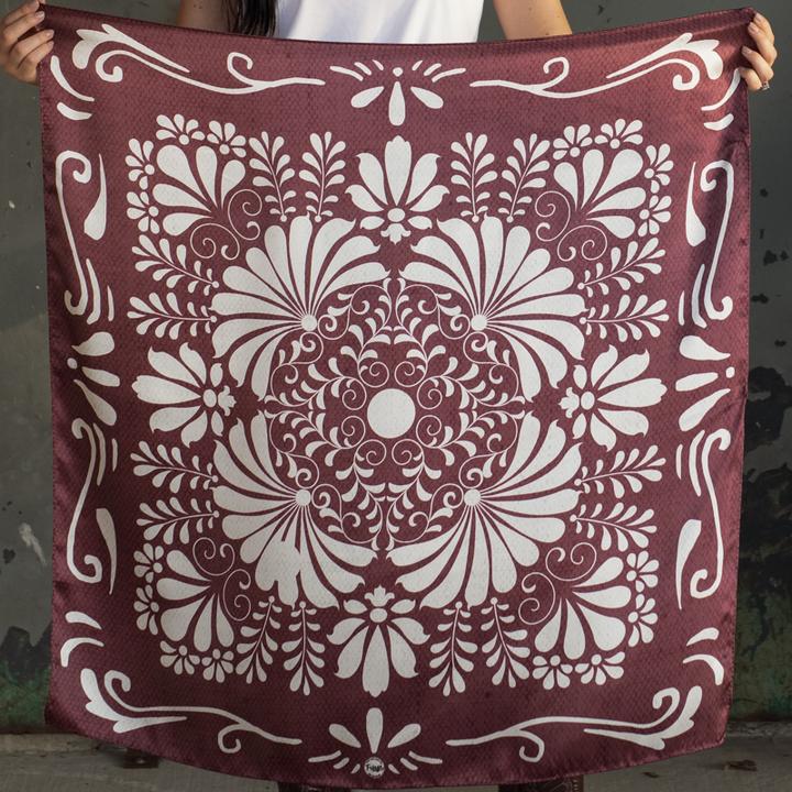 DISCONTINUED Bonita Game Day Maroon Long Tall 100% 12 Mm Satin Silk Scarf