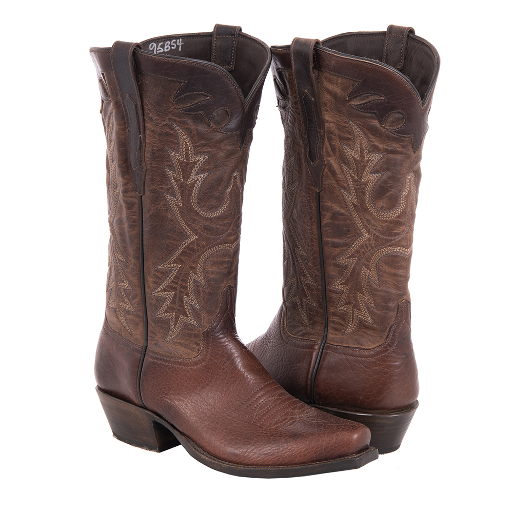 Ladies 12" Mocha Bison Canella Old Nugget Cowboy Boots