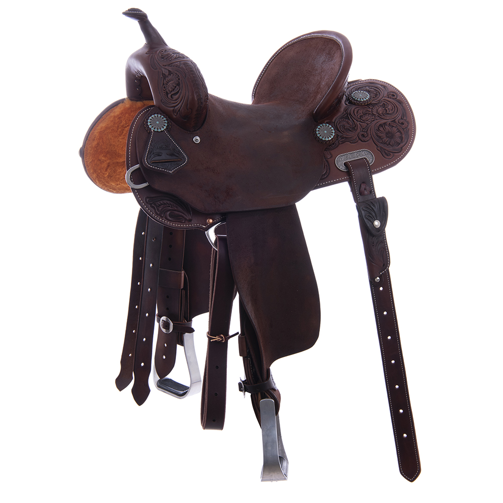 Chocolate 1/2 Breed Sunny D Round Barrel Saddle