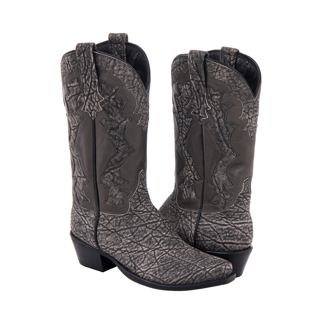 Ladies Grey Safari Elephant Cowboy Boots