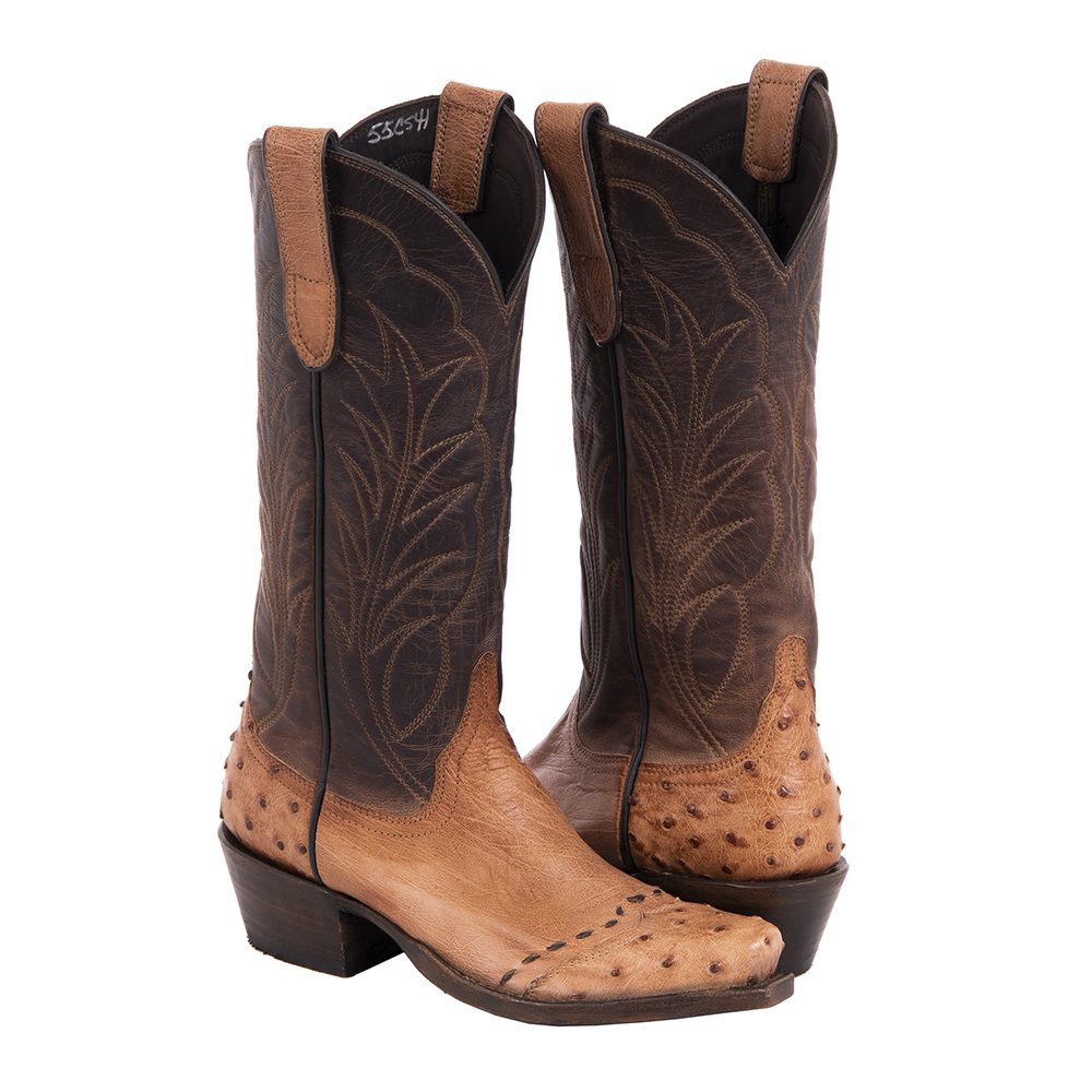Ladies 13" Canella Goat Ostrich Tipped Cowboy Boots