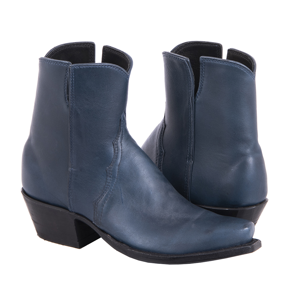 Ladies Blue British Aniline Short Boots