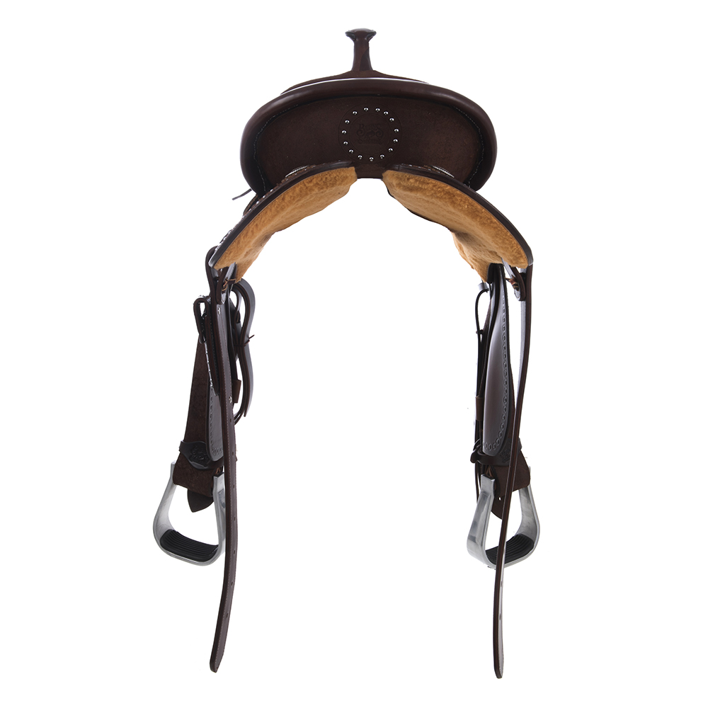 Chocolate RO Turquoise Python Spotted Border Barrel Saddle 