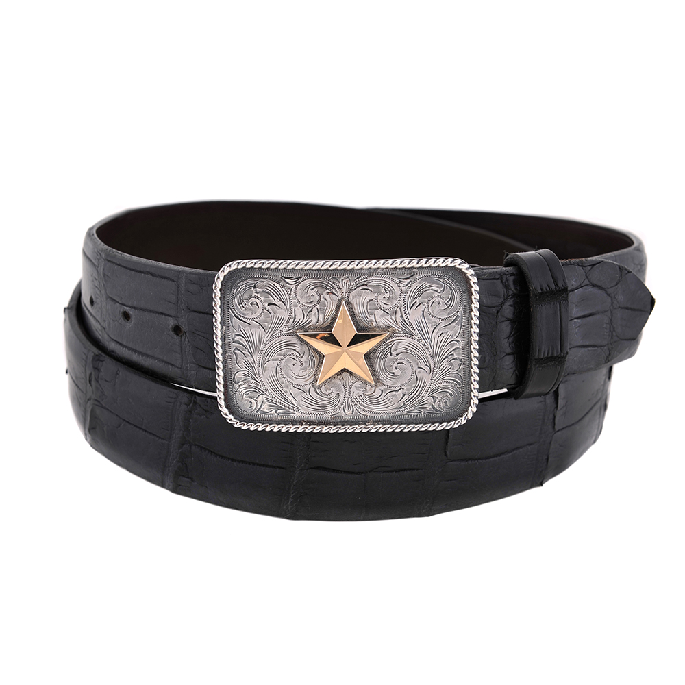 SUNSET TRAILS ALL-STAR WESTERN BUCKLE W/ 14K GOLD