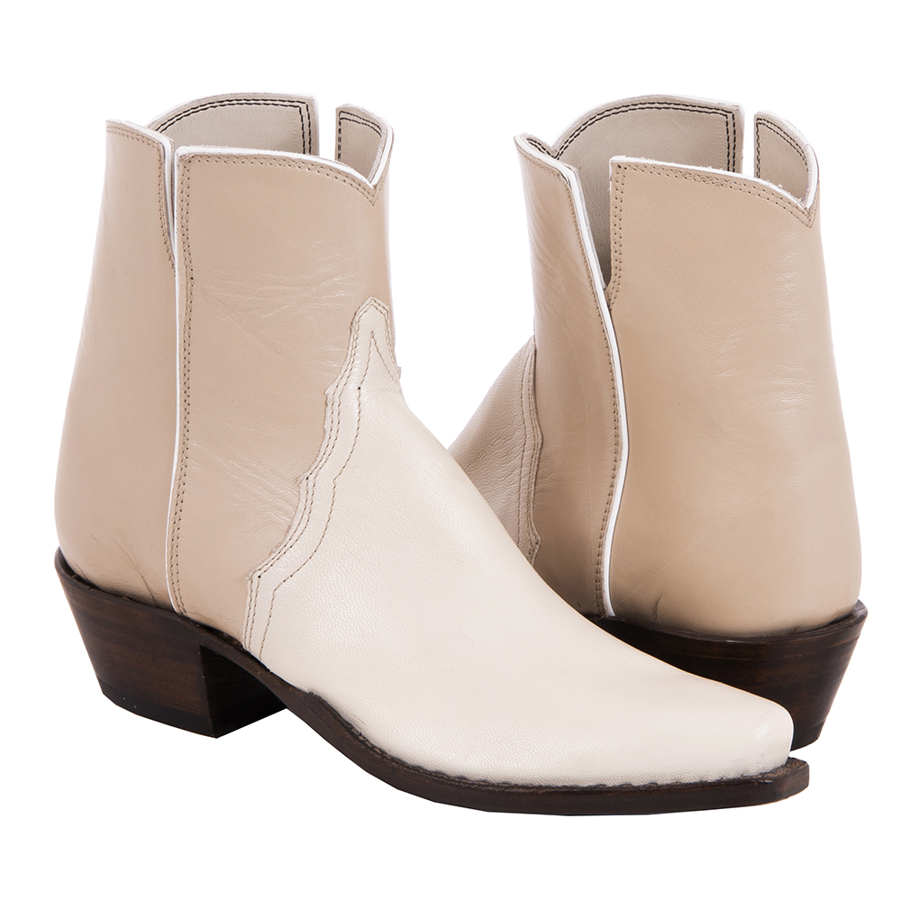 Ladies Shorty Bone Kidskin Boots