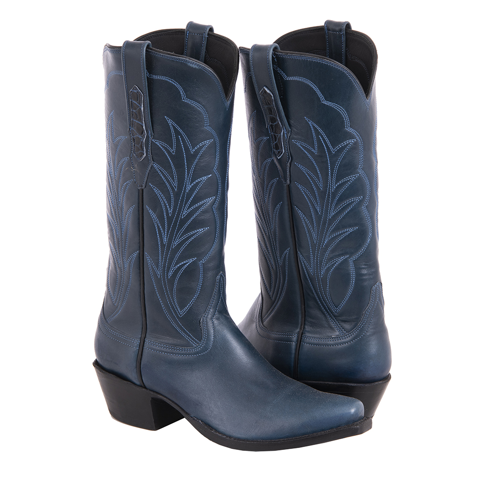 Ladies 13" Blue Diablo Boots with Winn Stitch