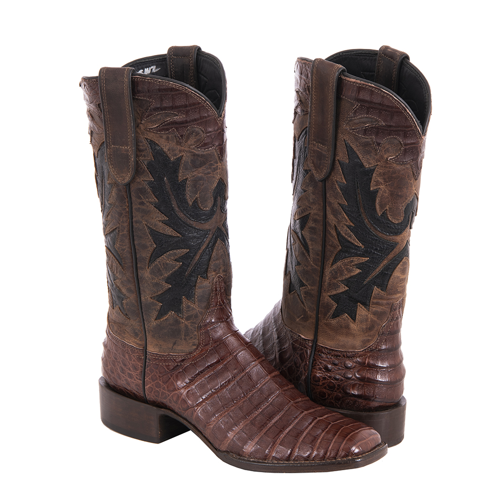 Ladies 12" Cigar Caiman Canella Goat Fern Cowboy Boot