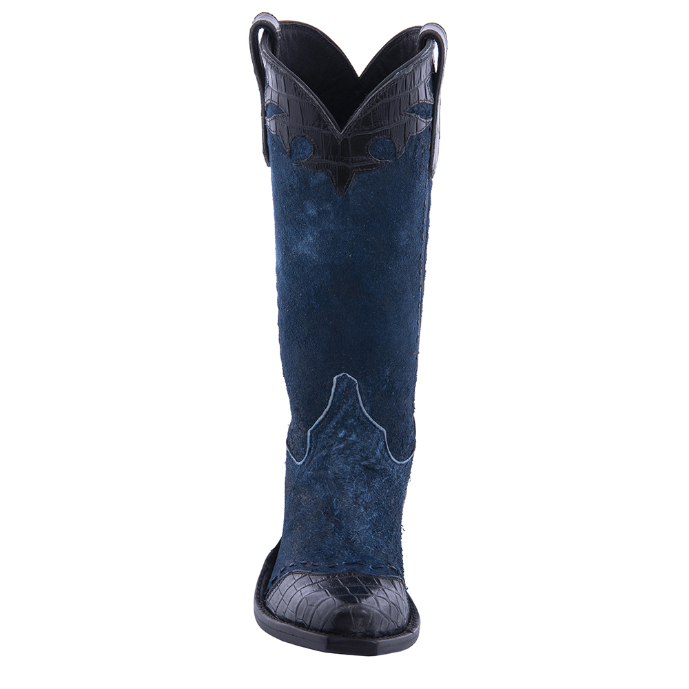 LADIES 13-2 BLUE BREAK BLACK NILE FERN CL, WT, HF FULL BLACK BUCKSTITCH COWBOY BOOT